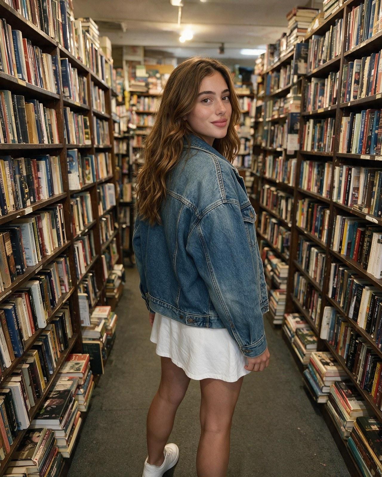 Sophie in a bookstore